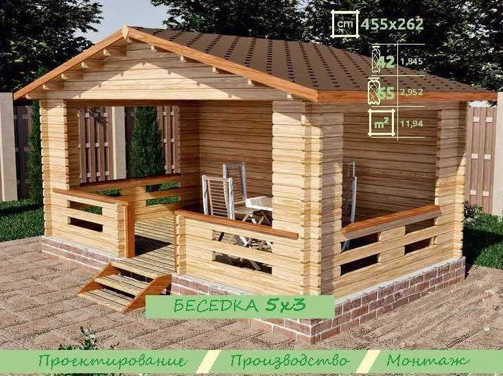 Беседка 4,55 × 2,62, фото 1