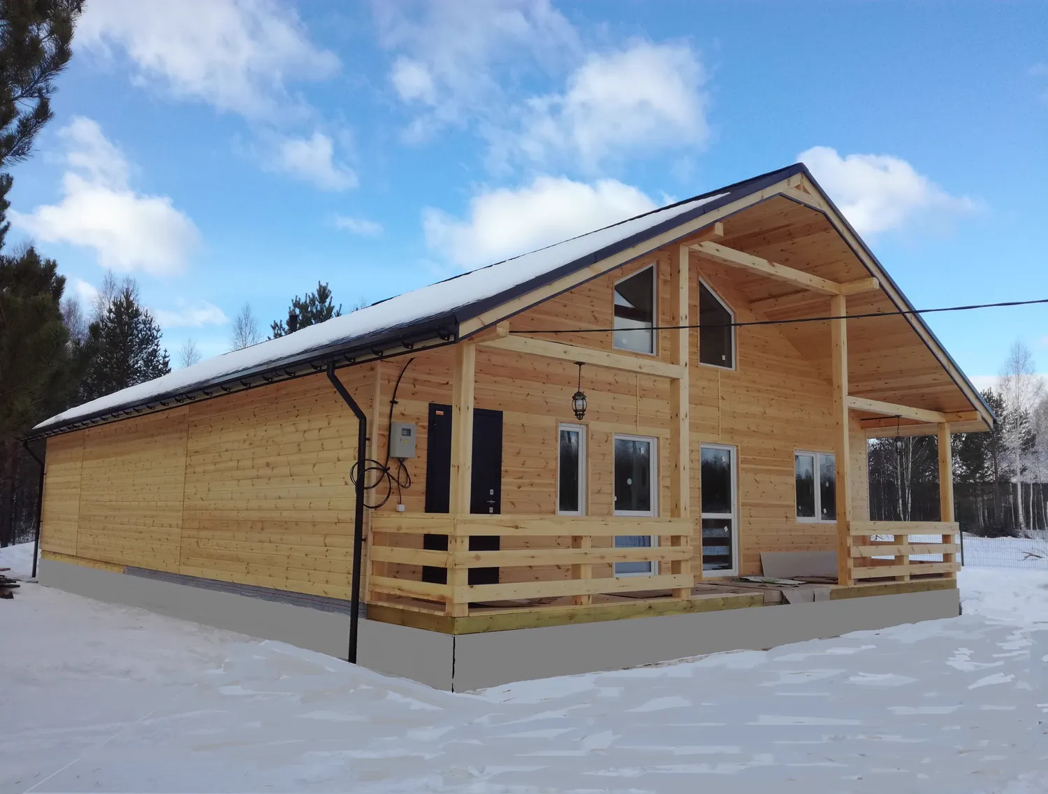 Баня с бассейном, выполнена по каркасной технологии. размер 10,0х16,0