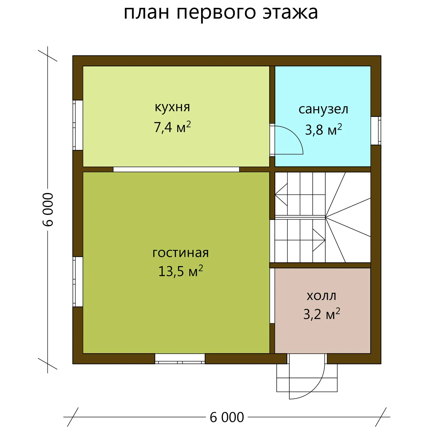 Дом 6,0 х 6,0 57,3 кв/м, фото 2