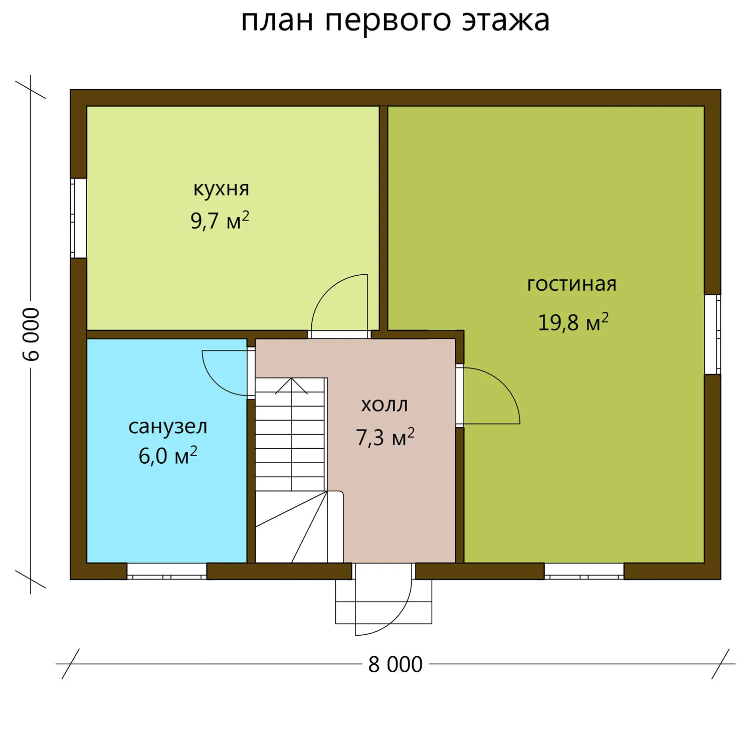 Дом 6,0 х 8,0 80,4 кв/м., фото 2