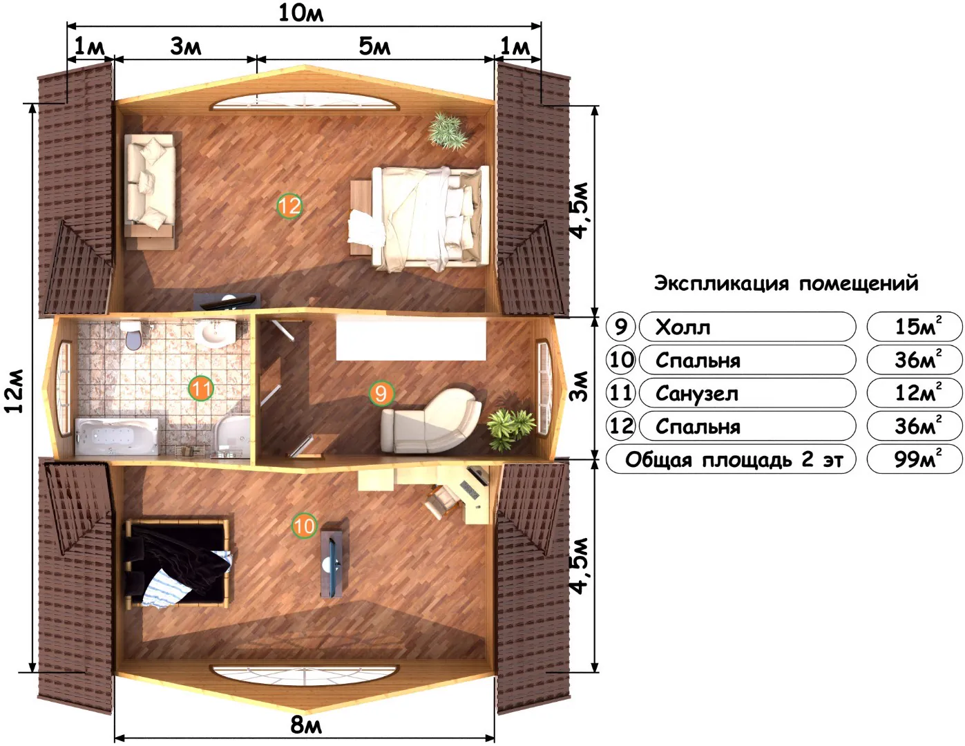 Дом 10,0 х 12,0 219,0 кв/м., фото 3